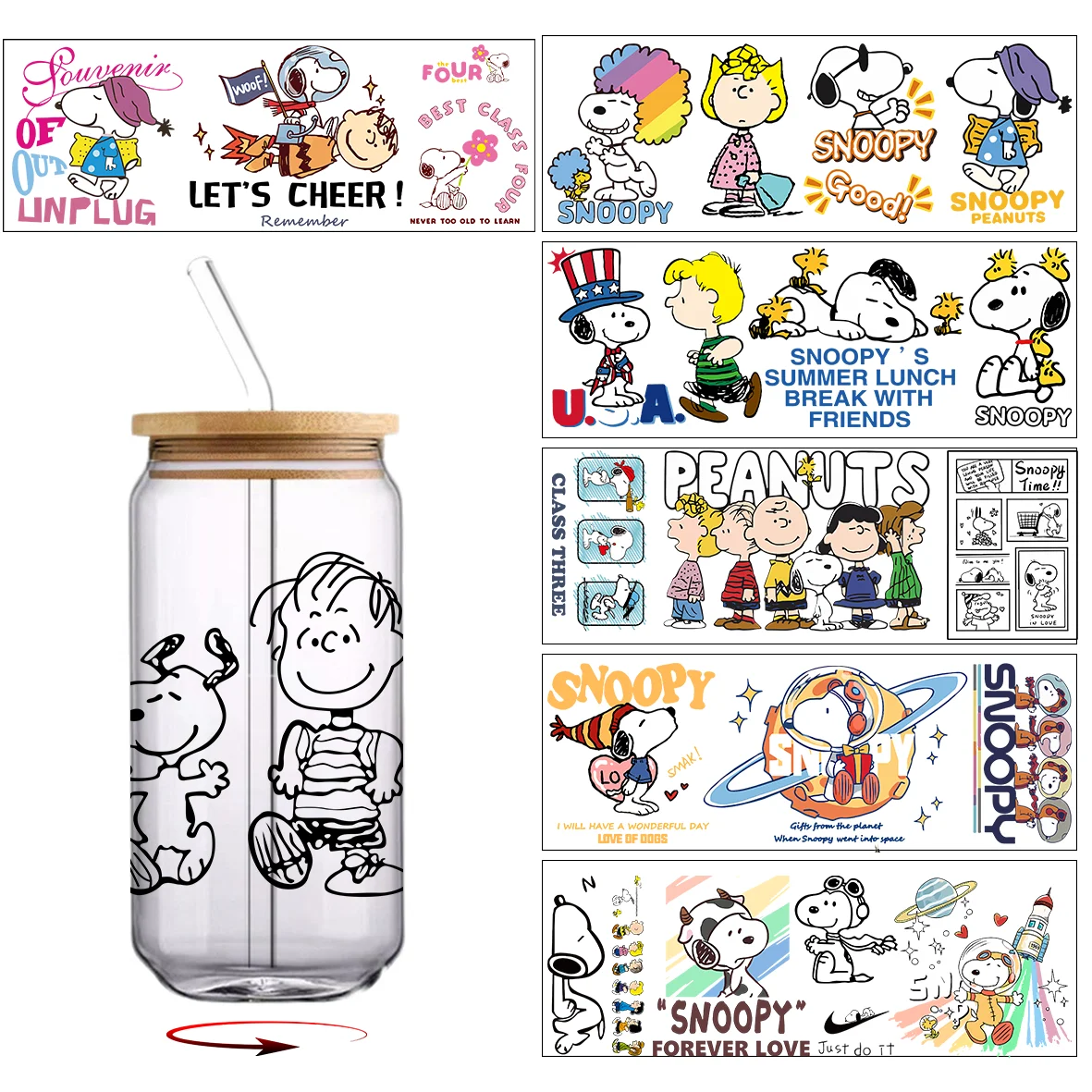 30*10cm Snoopy Series UV DTF C - огляд і ціна Rdta Tank Glass